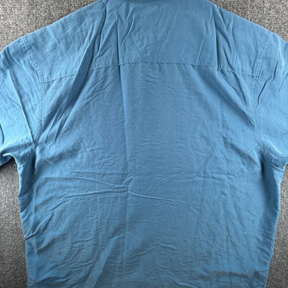 NWT Quiksilver 2XL Rayon Blend Blue Button Up Shirt Men Embroidered Hawaii - Picture 14 of 14